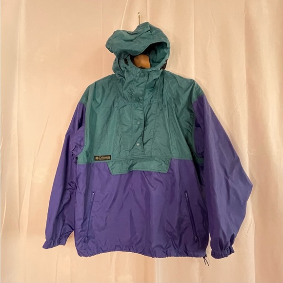 Columbia Other - 🛶🌈🌲Columbia Vintage Anorak Windbreaker Jacket. Teal, bluish purple.
